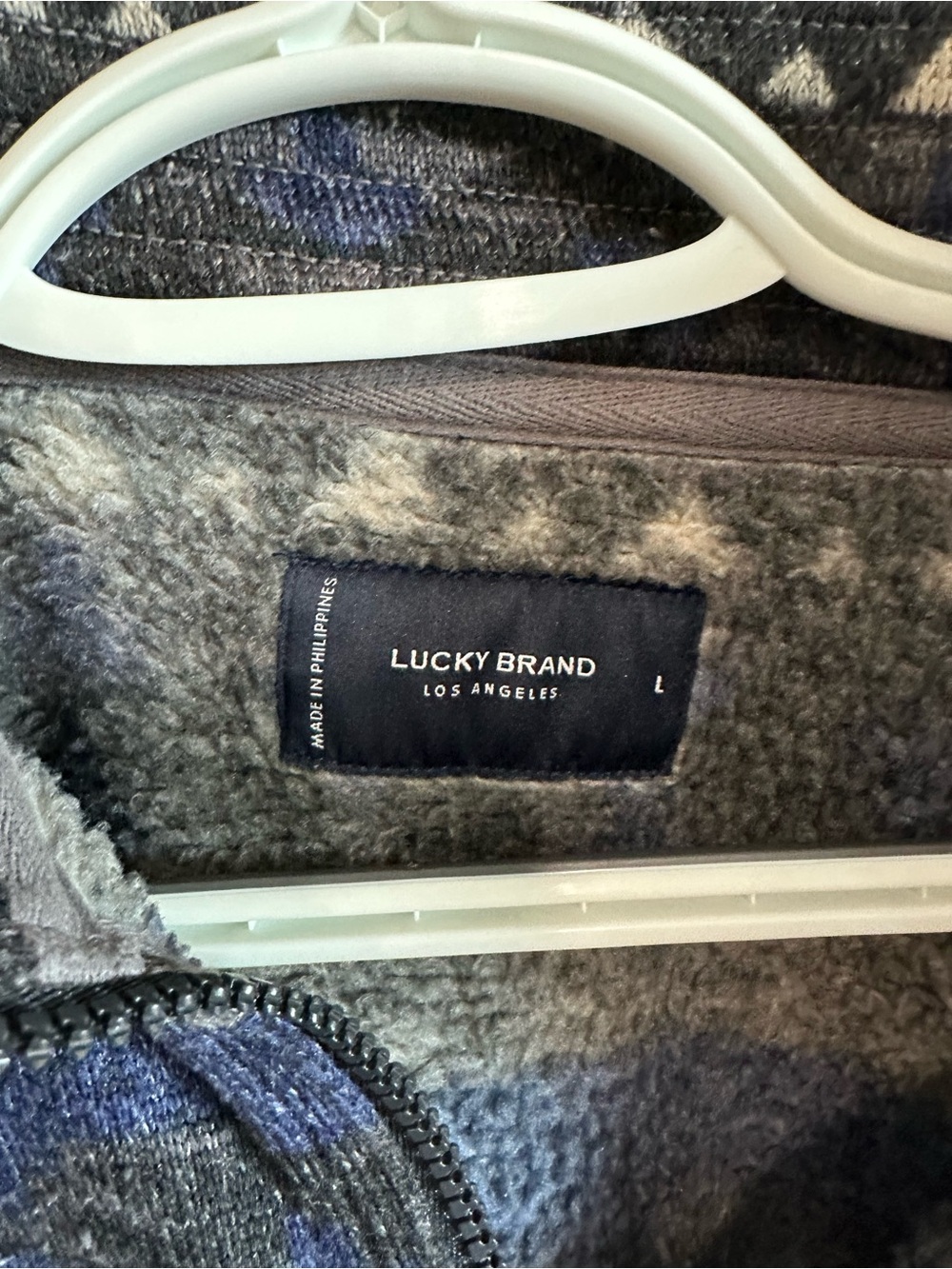Lucky Brand Aztec Fleece Pullover Quarter Zip Sweater Size Large - Picture 2 of 3